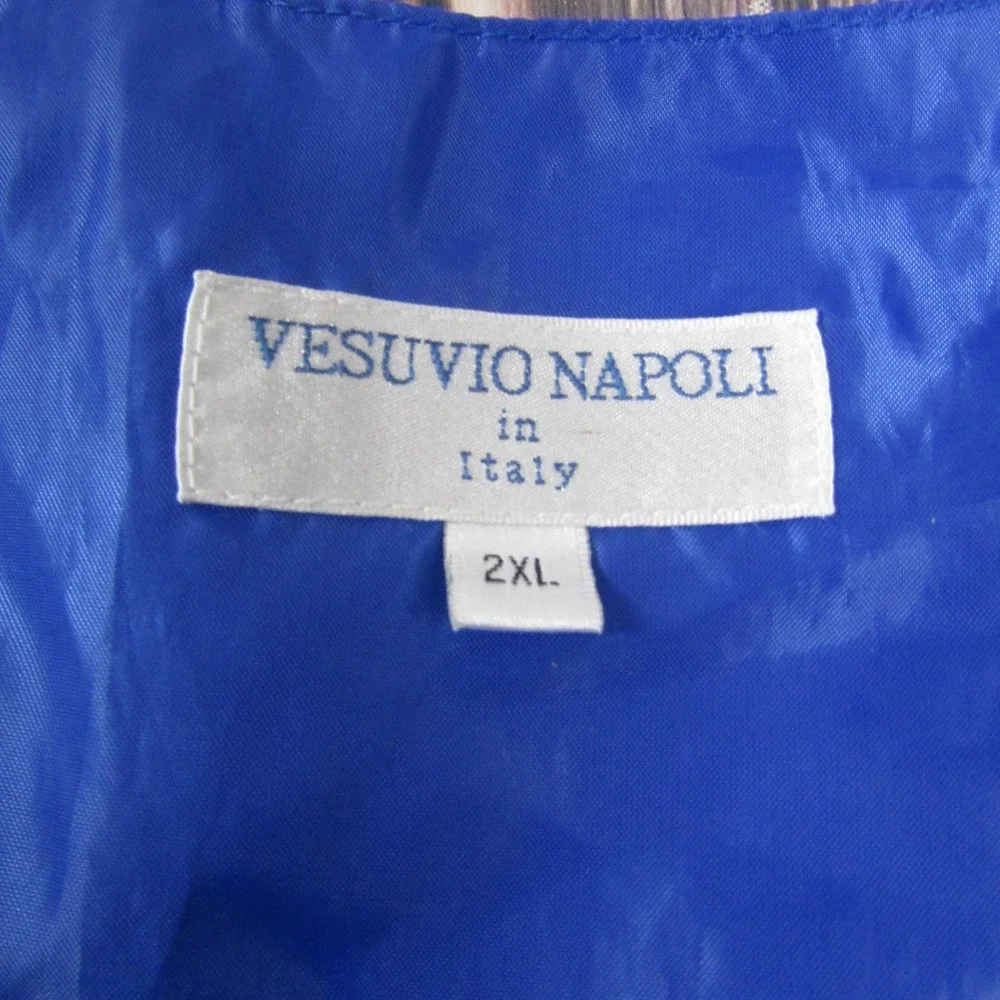 Suit Vest Vesuvio Napoli Mens 2XL Blue Polyester 3 Piece‎ Belted Formal Wedding